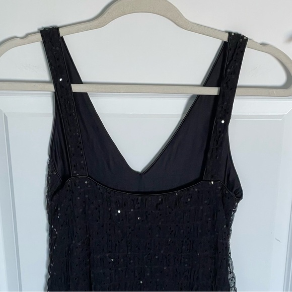RALPH Ralph Lauren Black Vintage V-neck Sequin Sleeveless Dress 35693 - Picture 7 of 10